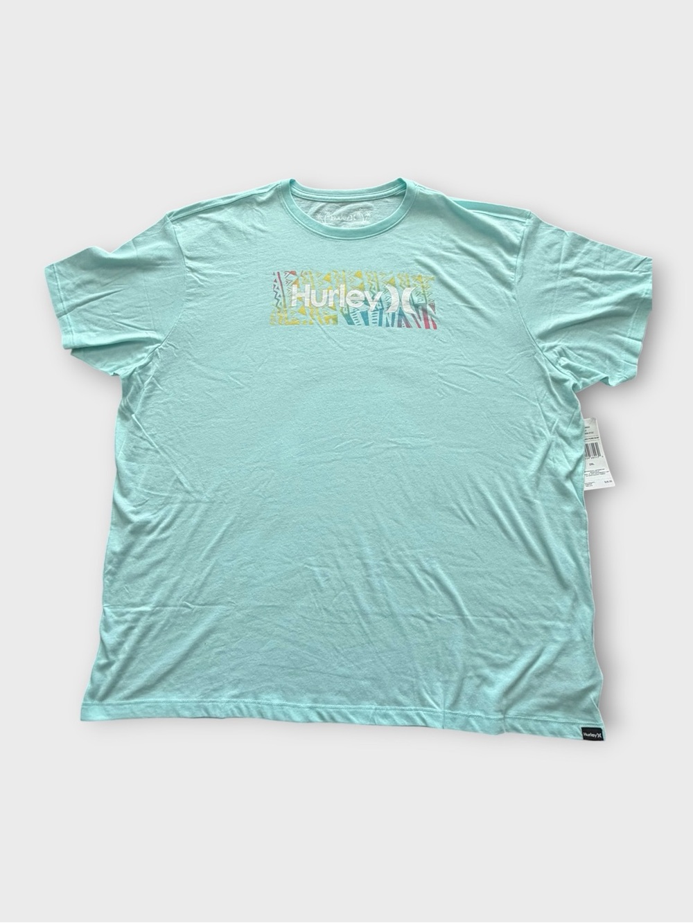 Hurley Men's Aqua Graphic Crewneck Tee